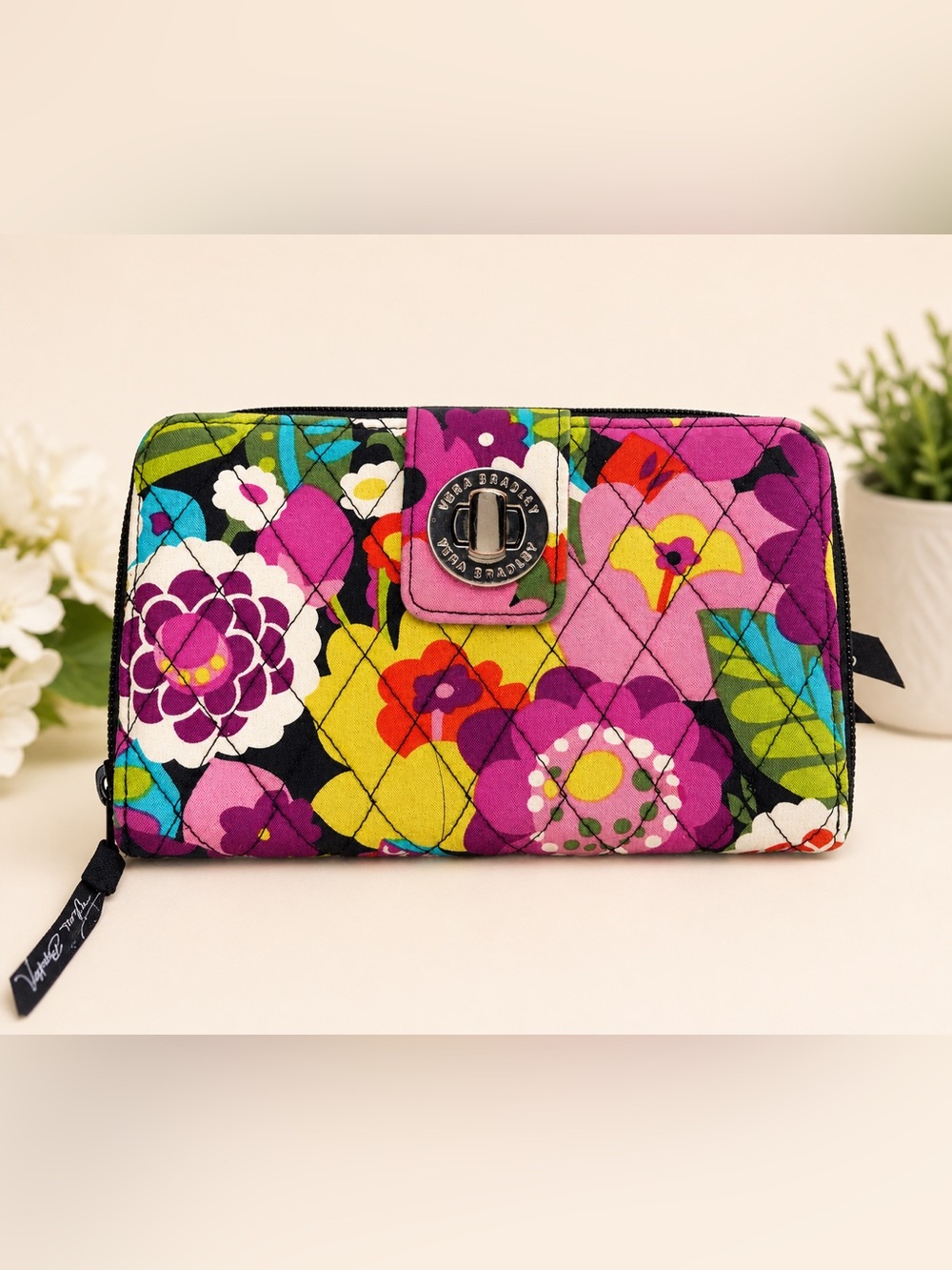 Vintage Vera Bradley Floral Quilted Wallet NWOT
